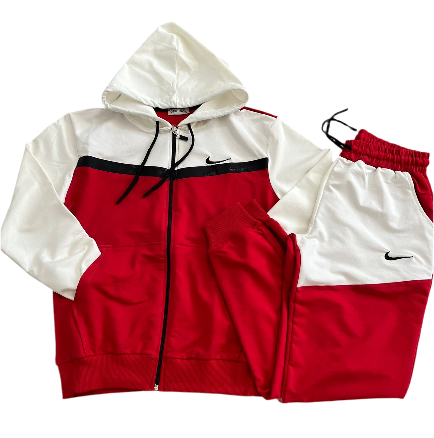 Trening Barbati NK Rosu/Alb Bumbac