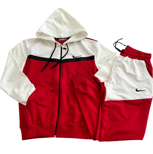 Trening Barbati NK Rosu/Alb Bumbac